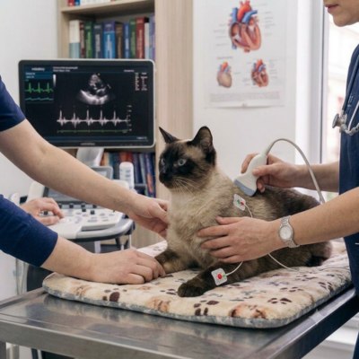Kardiološki pregled sijamske mačke